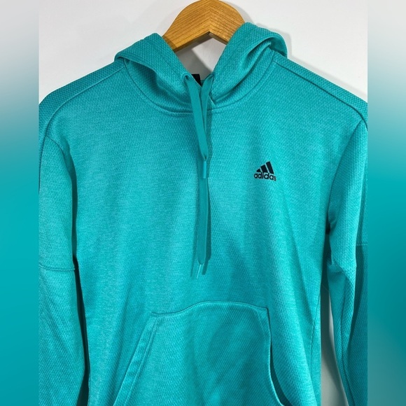 Adidas Women's Small Teal Pullover Classic Kangaroo Pocket Hoodie - Picture 7 of 10